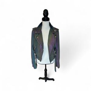 Women's Iridescent Leather Jacket